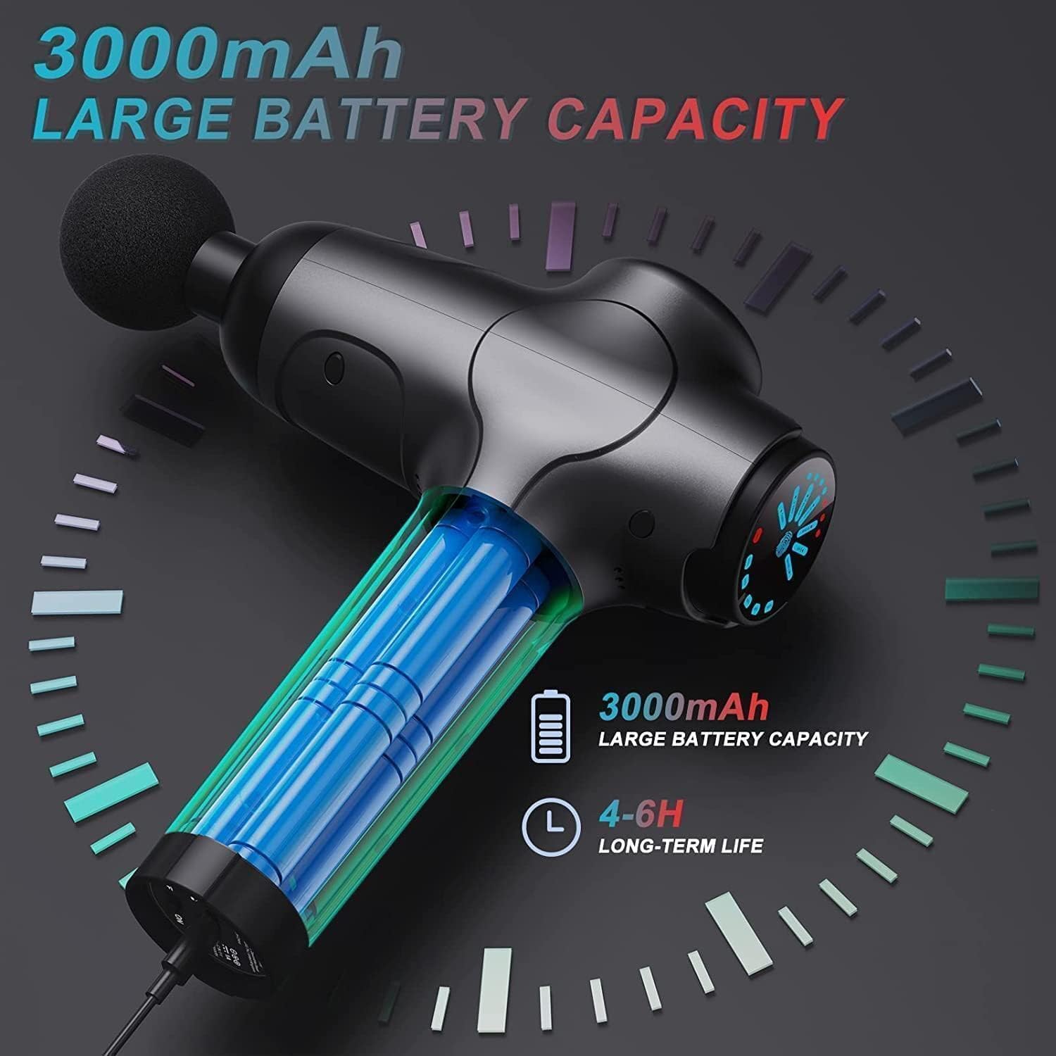 Pistolet de Massage Musculaire,Cotsoco Massage Gun à Percussion des tissus profonds pour les Athlètes,Masseur de Sport électrique Portable Super Silencieux avec 12 têtes de Massage (Noir) - fitnessterapy