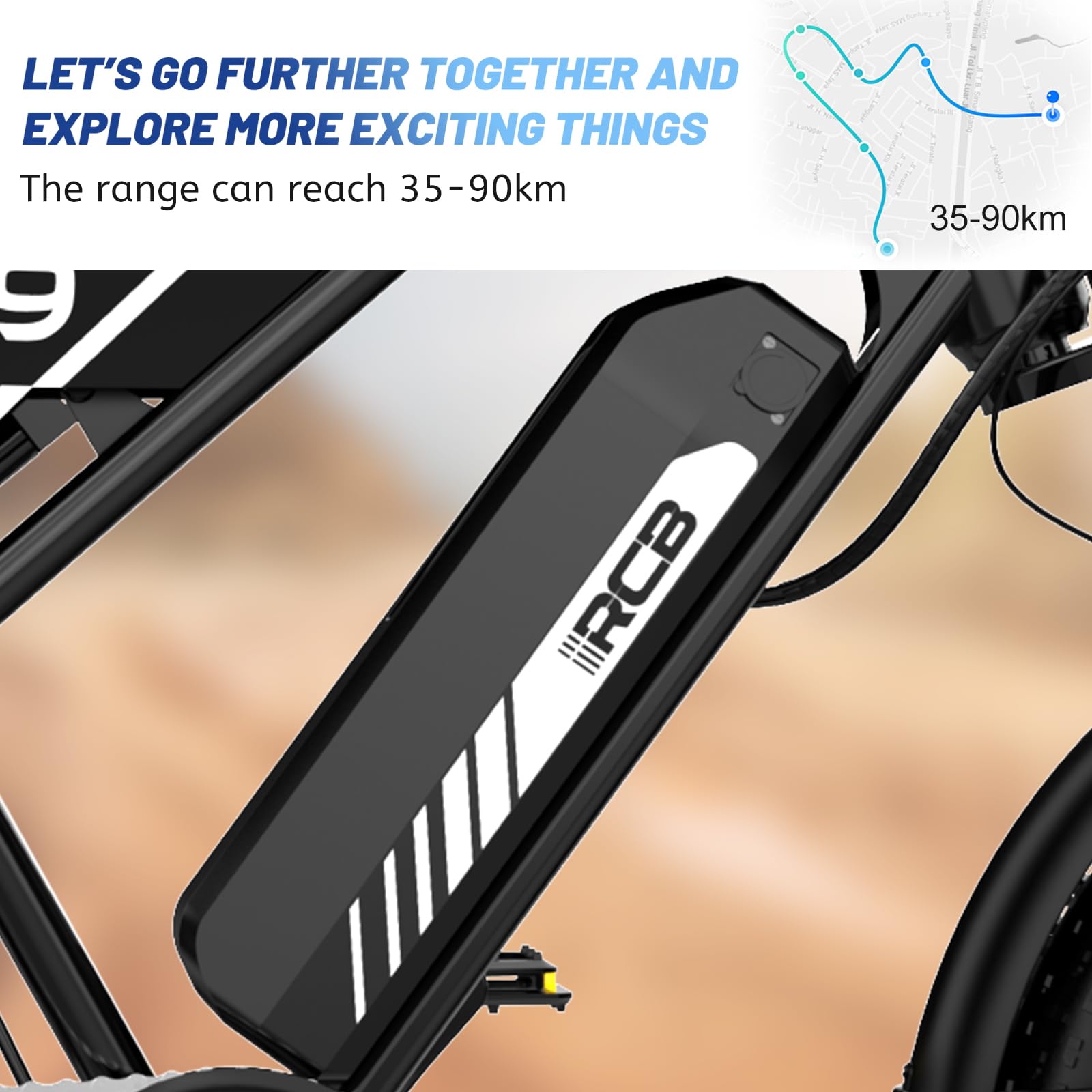 RCB 20" Vélo électrique, VTT Électrique Adulte, Batterie Amovible 48V15Ah,Moteur 250Wh, Ville E - Bike avec 7 Vitesses, Autonomie 35 - 90 km - fitnessterapy