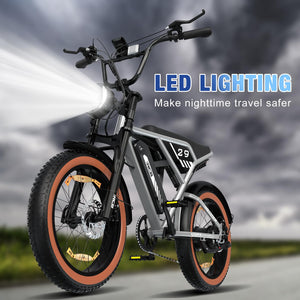 RCB 20" Vélo électrique, VTT Électrique Adulte, Batterie Amovible 48V15Ah,Moteur 250Wh, Ville E - Bike avec 7 Vitesses, Autonomie 35 - 90 km - fitnessterapy