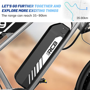 RCB 20" Vélo électrique, VTT Électrique Adulte, Batterie Amovible 48V15Ah,Moteur 250Wh, Ville E - Bike avec 7 Vitesses, Autonomie 35 - 90 km - fitnessterapy