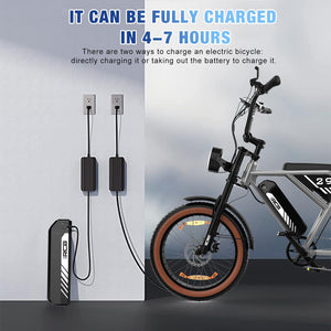 RCB 20" Vélo électrique, VTT Électrique Adulte, Batterie Amovible 48V15Ah,Moteur 250Wh, Ville E - Bike avec 7 Vitesses, Autonomie 35 - 90 km - fitnessterapy