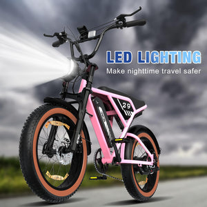 RCB 20" Vélo électrique, VTT Électrique Adulte, Batterie Amovible 48V15Ah,Moteur 250Wh, Ville E - Bike avec 7 Vitesses, Autonomie 35 - 90 km - fitnessterapy