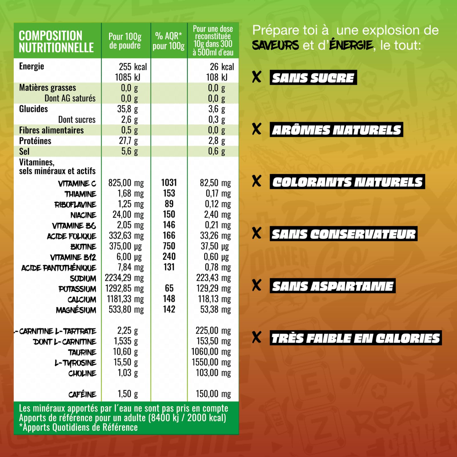 Rez | Energy Drink en Poudre | Boisson Énergisante SANS Sucre | Colorants et Arômes Naturels | Fabriqué en France | 40 Shakers en 1 Pot (400 g (Lot de 1), Cerise) - fitnessterapy