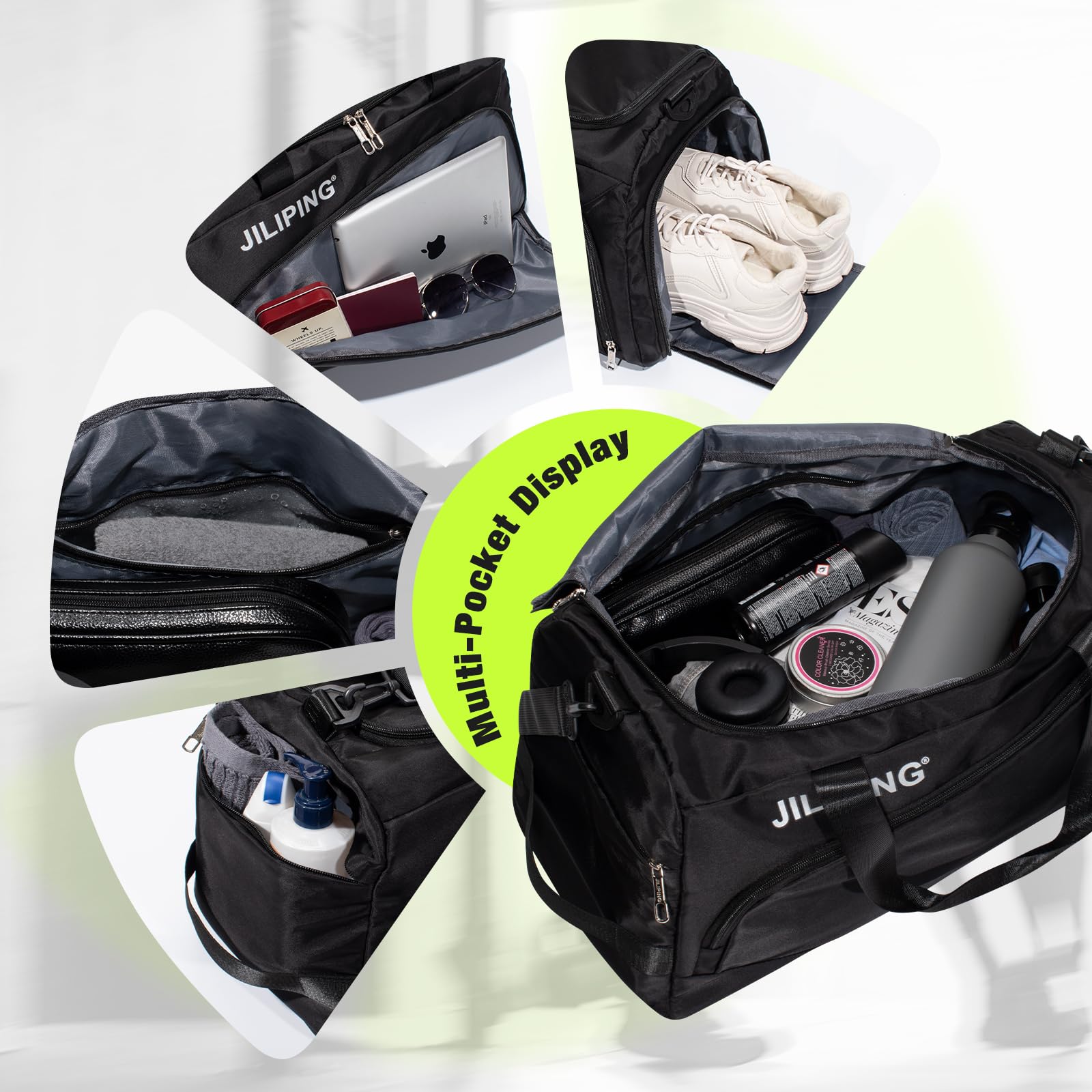 Rieeyrslza Sac de Sport avec Compartiment Chaussures Grande Sac de Sport Sacs de Voyage - fitnessterapy