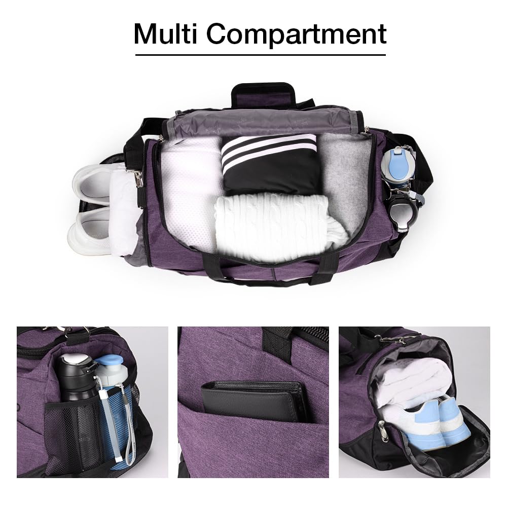 Rieeyrslza Sac de Sport avec Compartiment Chaussures Grande Sac de Sport Sacs de Voyage - fitnessterapy