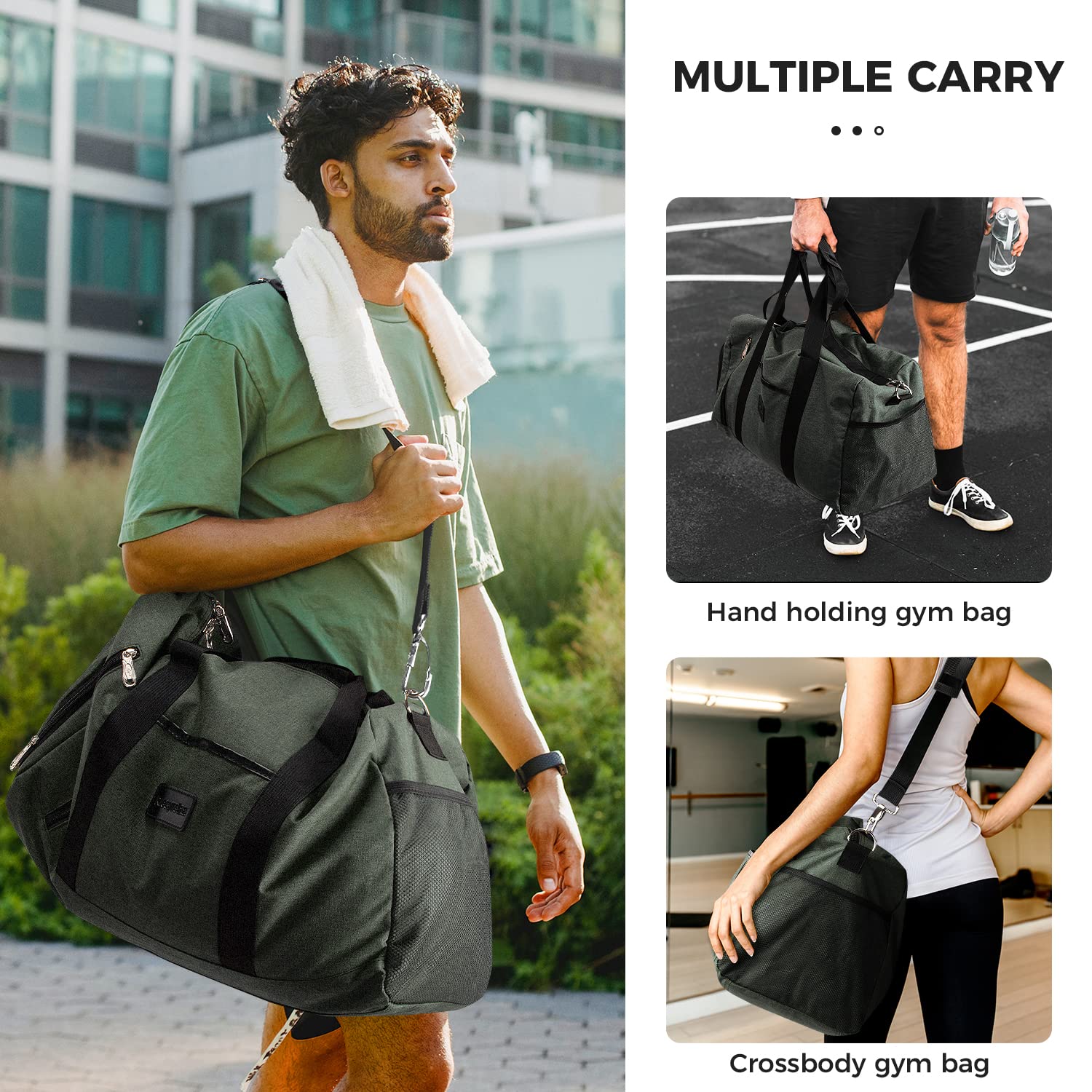 Rieeyrslza Sac de Sport avec Compartiment Chaussures Grande Sac de Sport Sacs de Voyage - fitnessterapy
