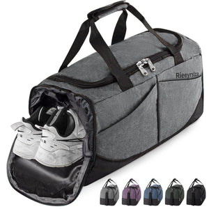 Rieeyrslza Sac de Sport avec Compartiment Chaussures Grande Sac de Sport Sacs de Voyage - fitnessterapy