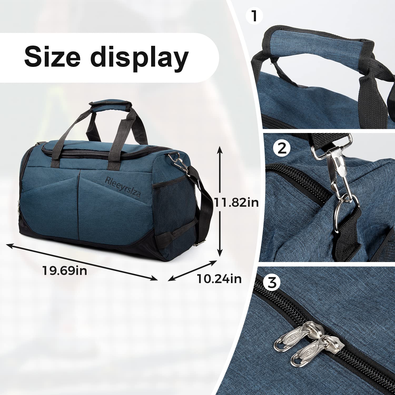 Rieeyrslza Sac de Sport avec Compartiment Chaussures Grande Sac de Sport Sacs de Voyage - fitnessterapy