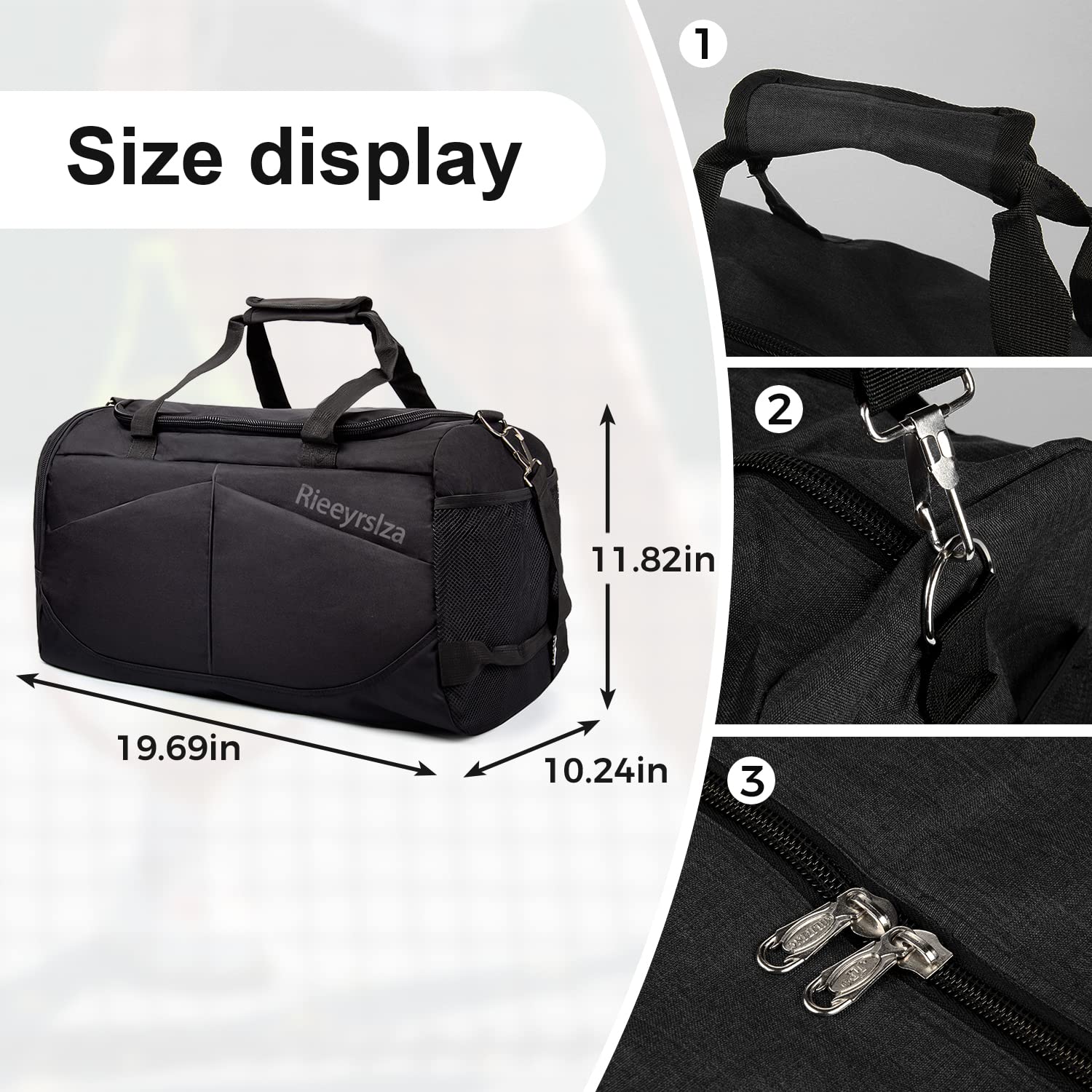 Rieeyrslza Sac de Sport avec Compartiment Chaussures Grande Sac de Sport Sacs de Voyage - fitnessterapy