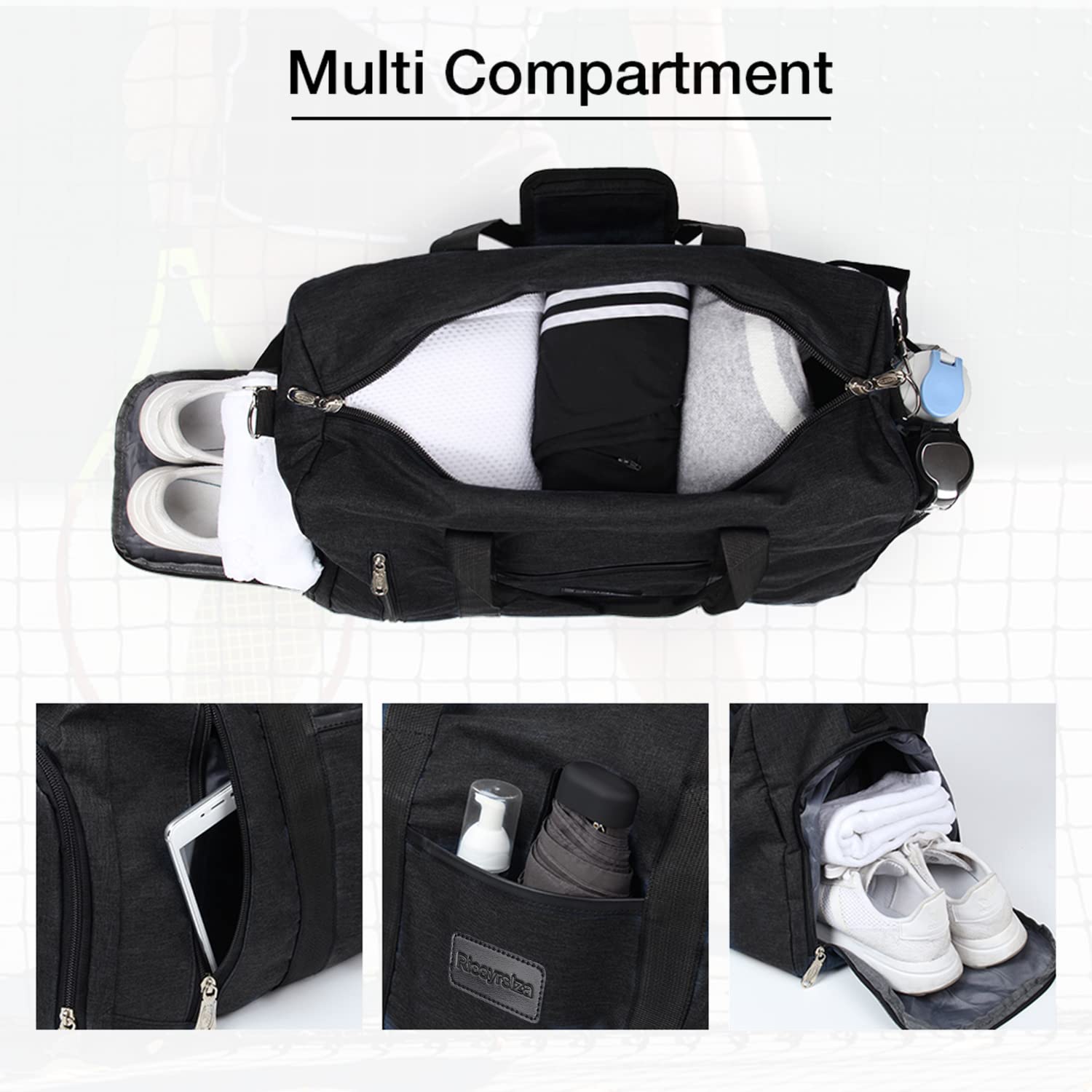 Rieeyrslza Sac de Sport avec Compartiment Chaussures Grande Sac de Sport Sacs de Voyage - fitnessterapy