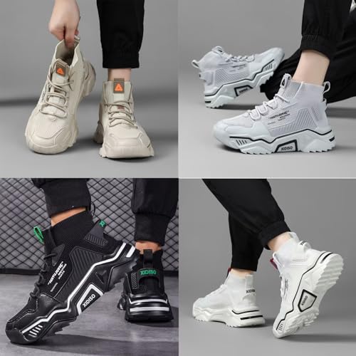 SANNAX Homme Baskets Chaussures Running Sport Sneakers Montante Sneakers Décontractée Mesh Gym Outdoor Trail Elastique Tennis Training Jogging Walking - fitnessterapy