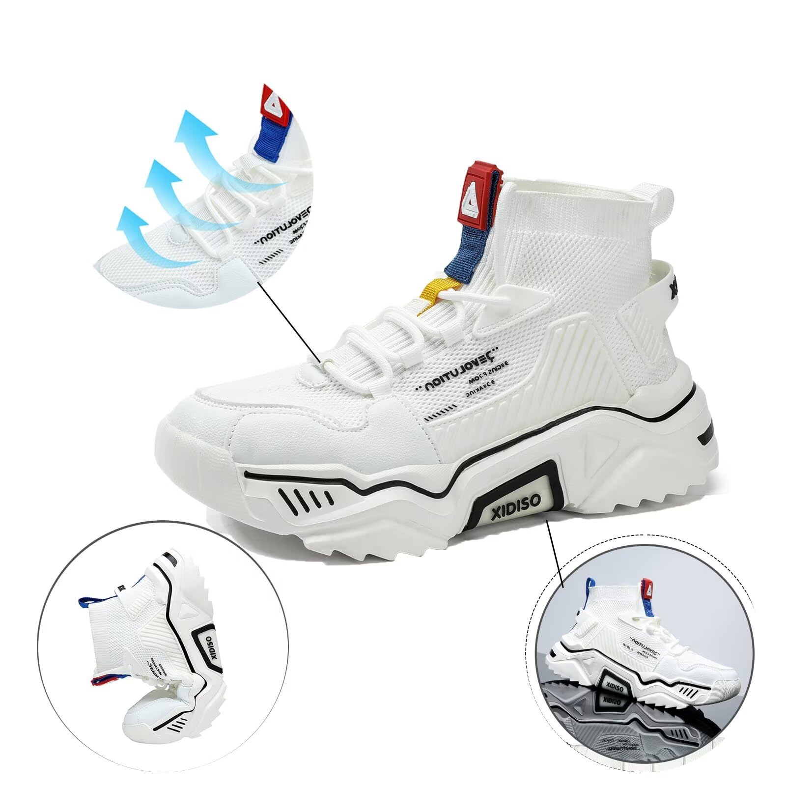 SANNAX Homme Baskets Chaussures Running Sport Sneakers Montante Sneakers Décontractée Mesh Gym Outdoor Trail Elastique Tennis Training Jogging Walking - fitnessterapy