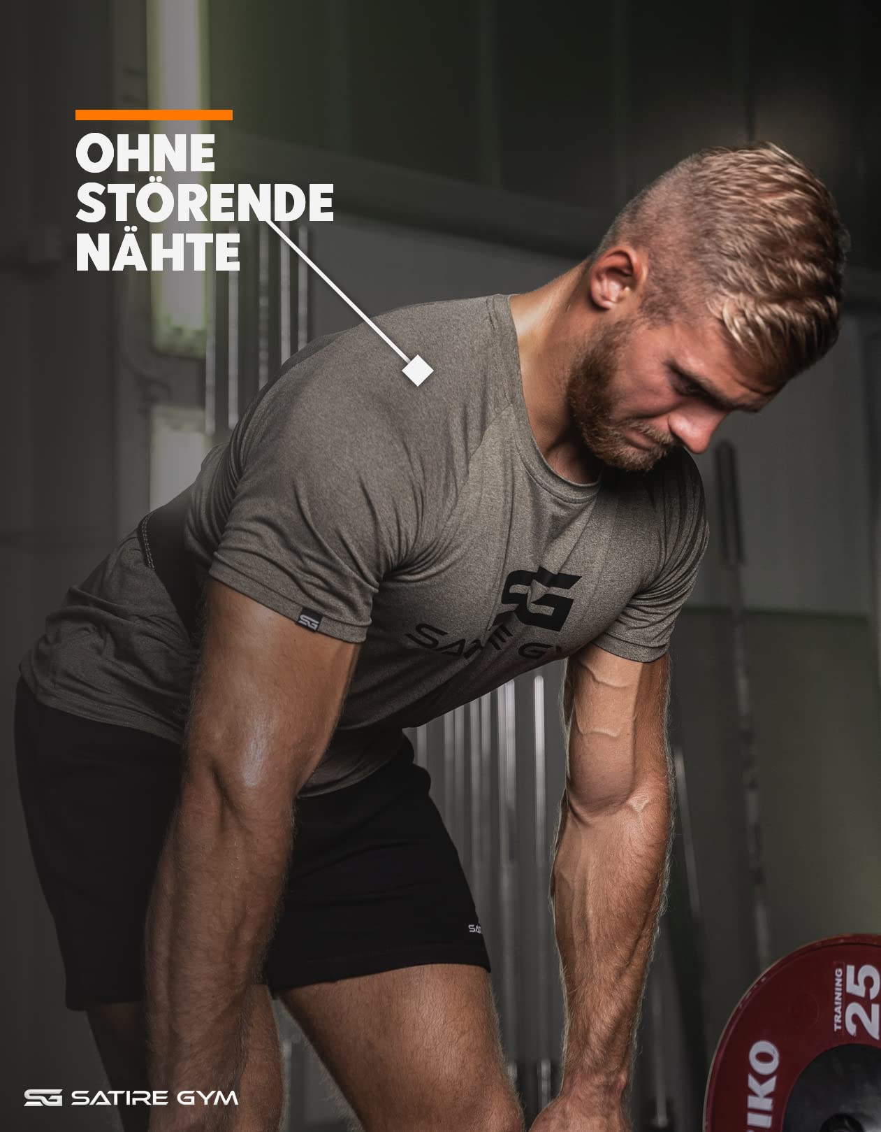 Satire Gym - T-Shirt Slim Fit Homme pour Fitness – T-Shirt de Musculation Homme pour la Gym et Le Fitness - fitnessterapy