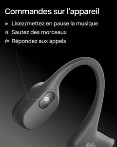 SHOKZ OpenRun Casque à Conduction osseuse, écouteurs Bluetooth Oreilles Libres pour Le Sport avec Micro, Casque sans Fil étanche IP67, 8 Heures d'autonomie, USB - C, Bandeau de Sport, Noir - fitnessterapy