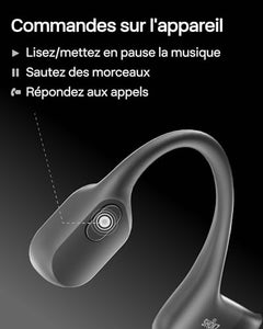 SHOKZ OpenRun Casque à Conduction osseuse, écouteurs Bluetooth Oreilles Libres pour Le Sport avec Micro, Casque sans Fil étanche IP67, 8 Heures d'autonomie, USB - C, Bandeau de Sport, Noir - fitnessterapy