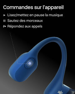 SHOKZ OpenRun Casque à Conduction osseuse, écouteurs Bluetooth Oreilles Libres pour Le Sport avec Micro, Casque sans Fil étanche IP67, 8 Heures d'autonomie, USB - C, Bandeau de Sport, Noir - fitnessterapy