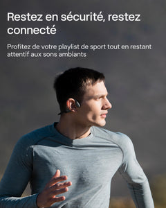 SHOKZ OpenRun Casque à Conduction osseuse, écouteurs Bluetooth Oreilles Libres pour Le Sport avec Micro, Casque sans Fil étanche IP67, 8 Heures d'autonomie, USB - C, Bandeau de Sport, Noir - fitnessterapy