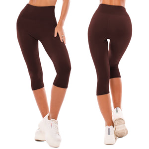 SINOPHANT Legging 3/4 Femmes Pantalon de Sport, Jegging Taille Haute Femme Yoga Opaque Doux Corsaire Pantacourt - fitnessterapy