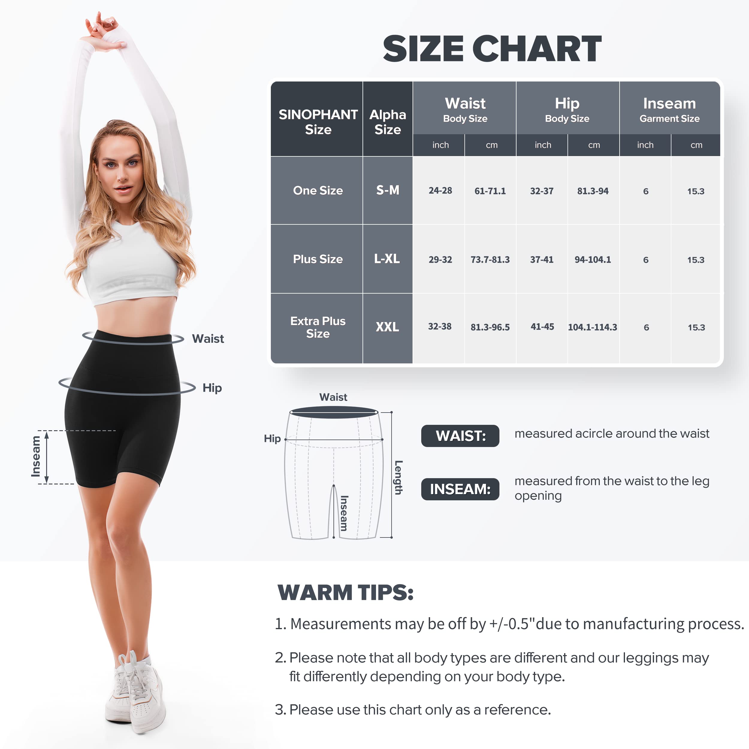 SINOPHANT Short Femme Sport été à Taille Haute Cycliste Legging Court Shorty Anti Frottement Cuisse Short sous Robe sous Jupe - fitnessterapy