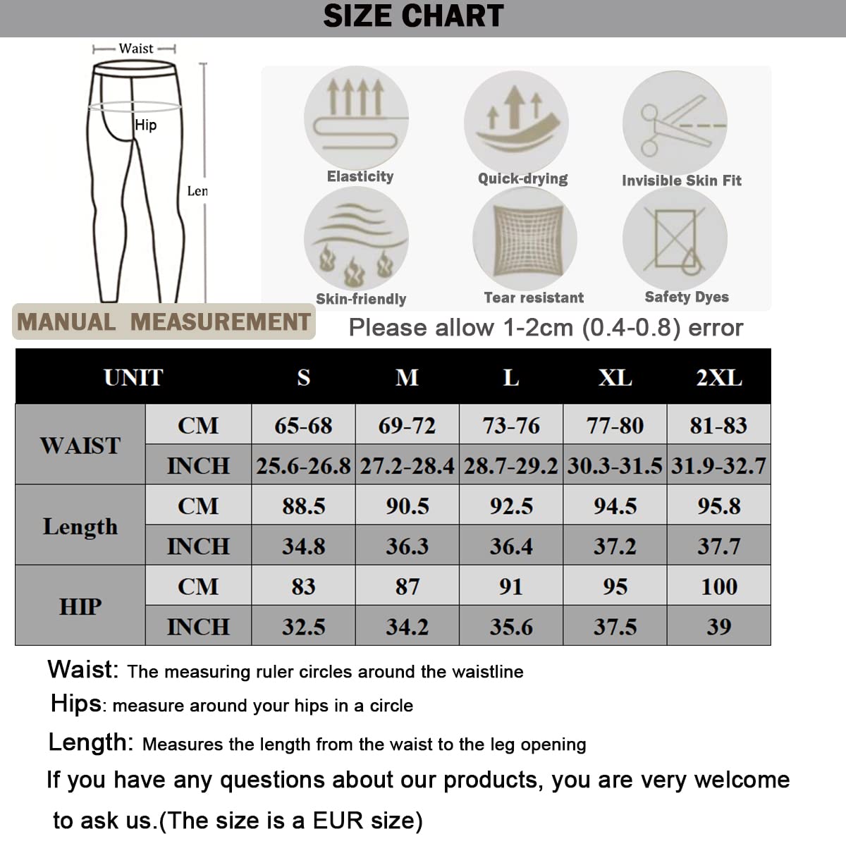 Smatstyle Pantalons de Compression de Running Homme Legging de Sport Fitness à séchage Rapide Collant de Compression Base Layer Long Tight - fitnessterapy
