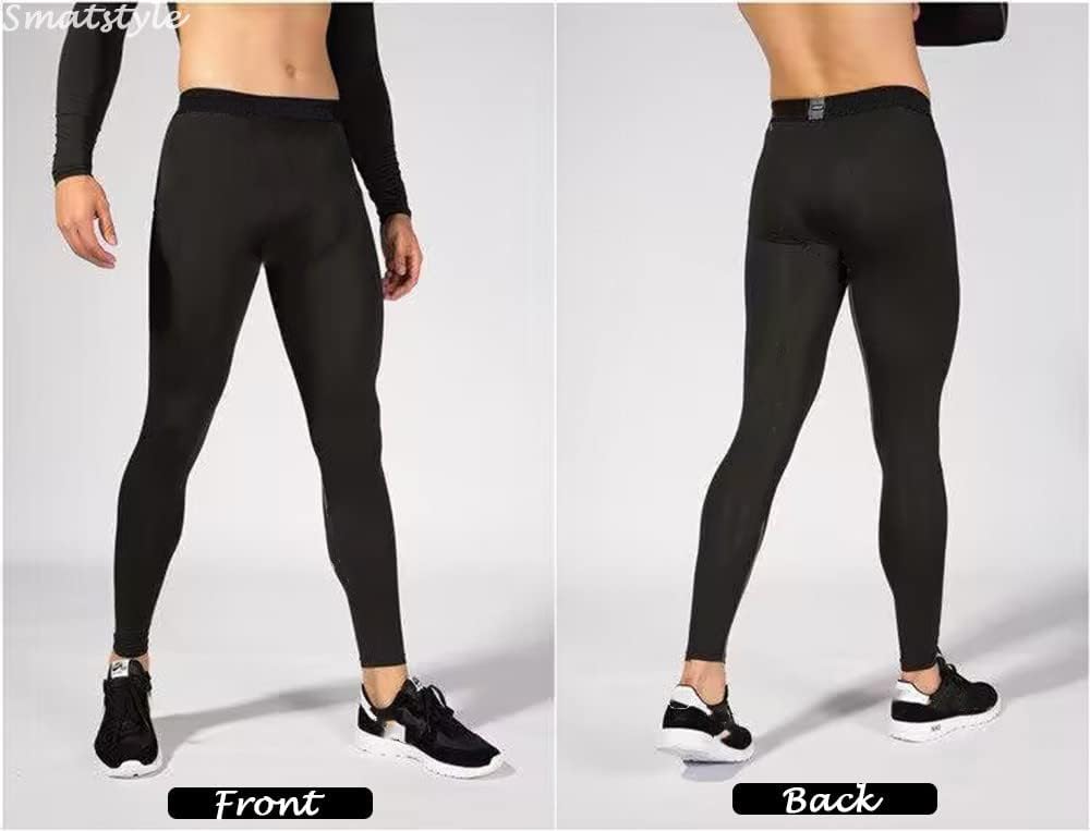 Smatstyle Pantalons de Compression de Running Homme Legging de Sport Fitness à séchage Rapide Collant de Compression Base Layer Long Tight - fitnessterapy