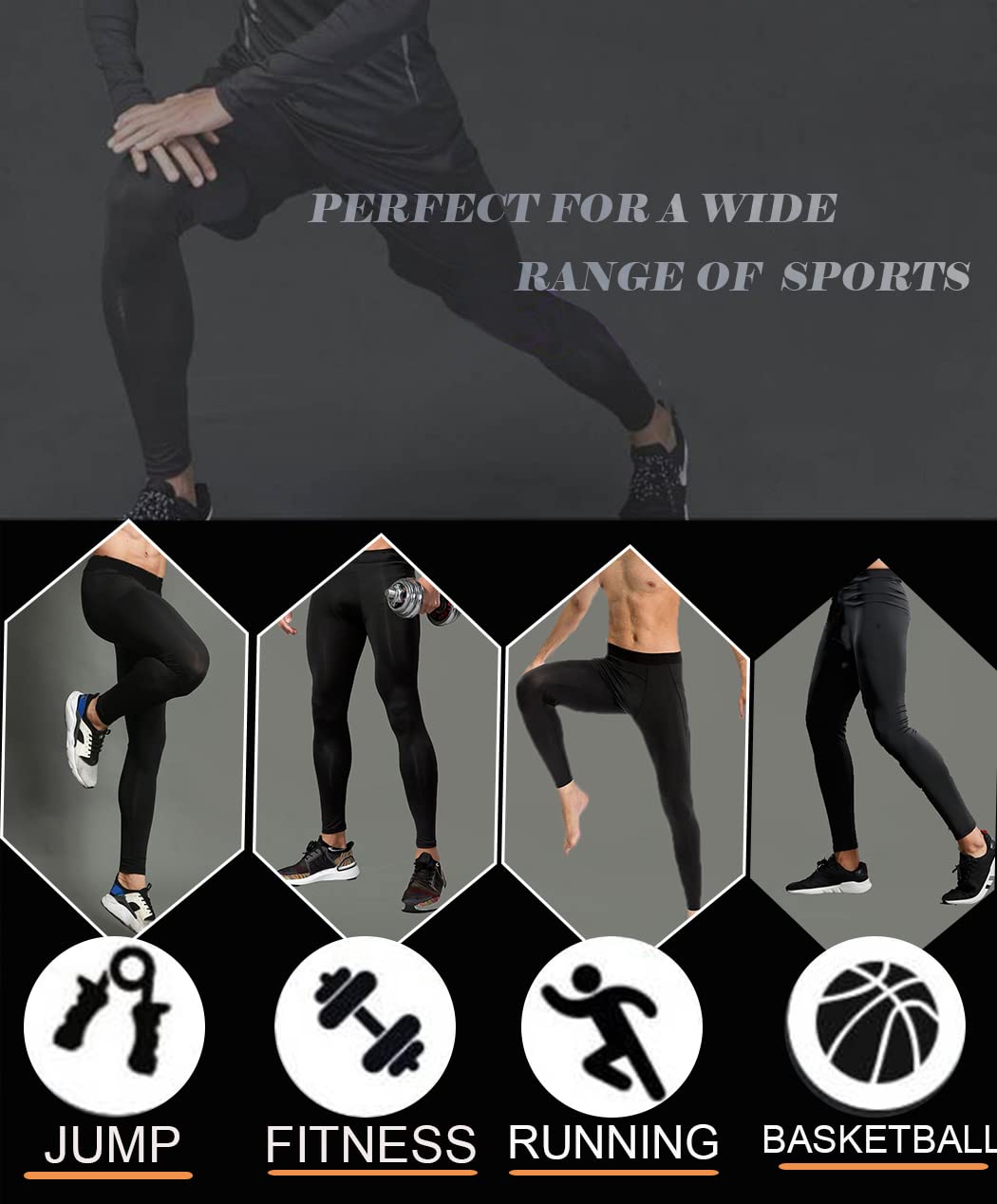 Smatstyle Pantalons de Compression de Running Homme Legging de Sport Fitness à séchage Rapide Collant de Compression Base Layer Long Tight - fitnessterapy
