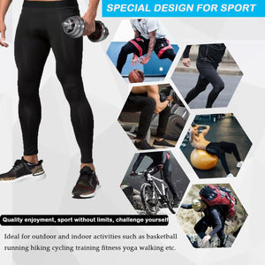 Smatstyle Pantalons de Compression de Running Homme Legging de Sport Fitness à séchage Rapide Collant de Compression Base Layer Long Tight - fitnessterapy