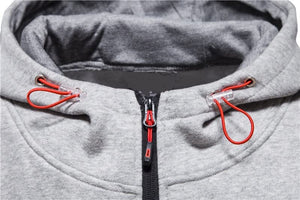 Sweat à capuche léger à manches longues avec fermeture éclair pour homme - fitnessterapy
