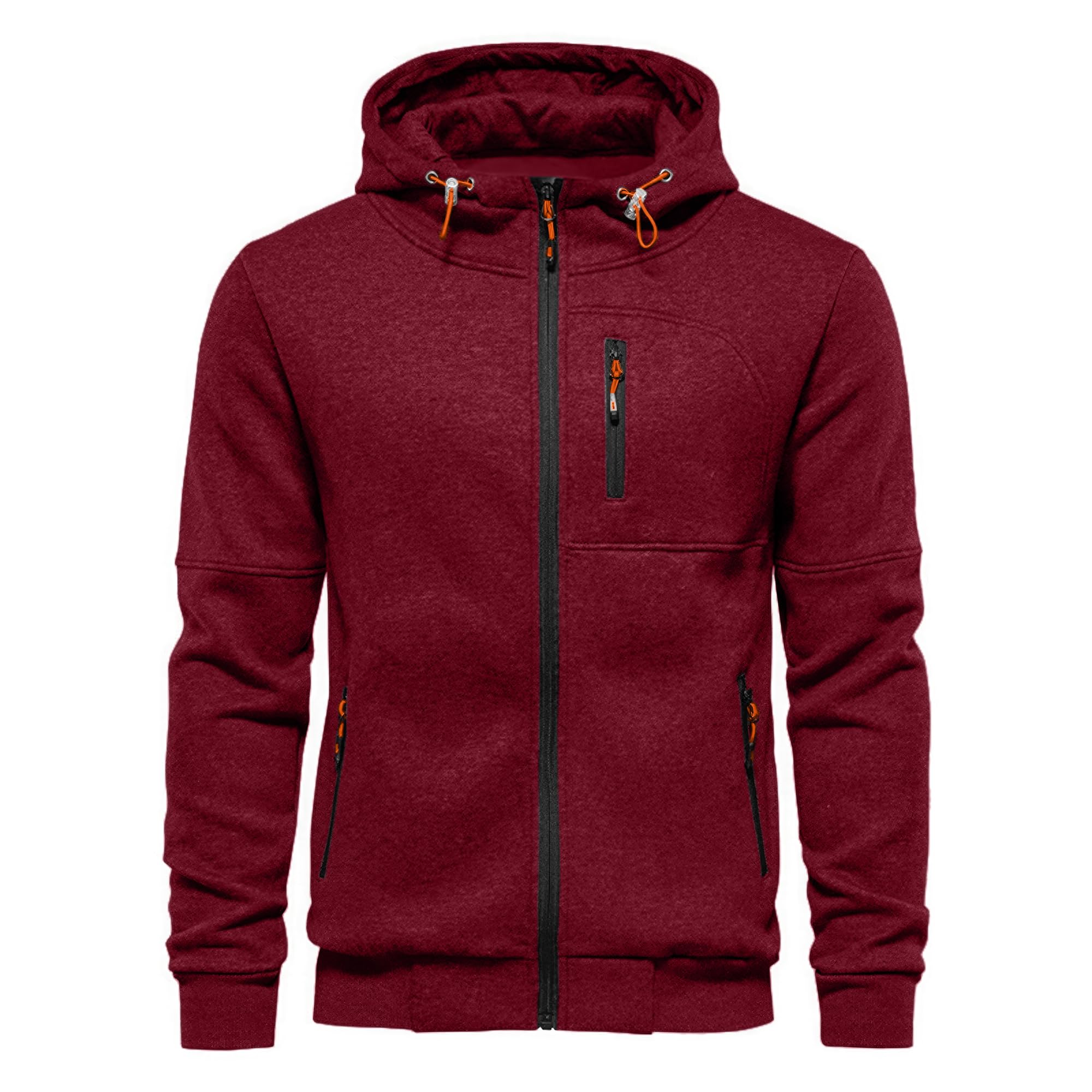 Sweat à capuche léger à manches longues avec fermeture éclair pour homme - fitnessterapy
