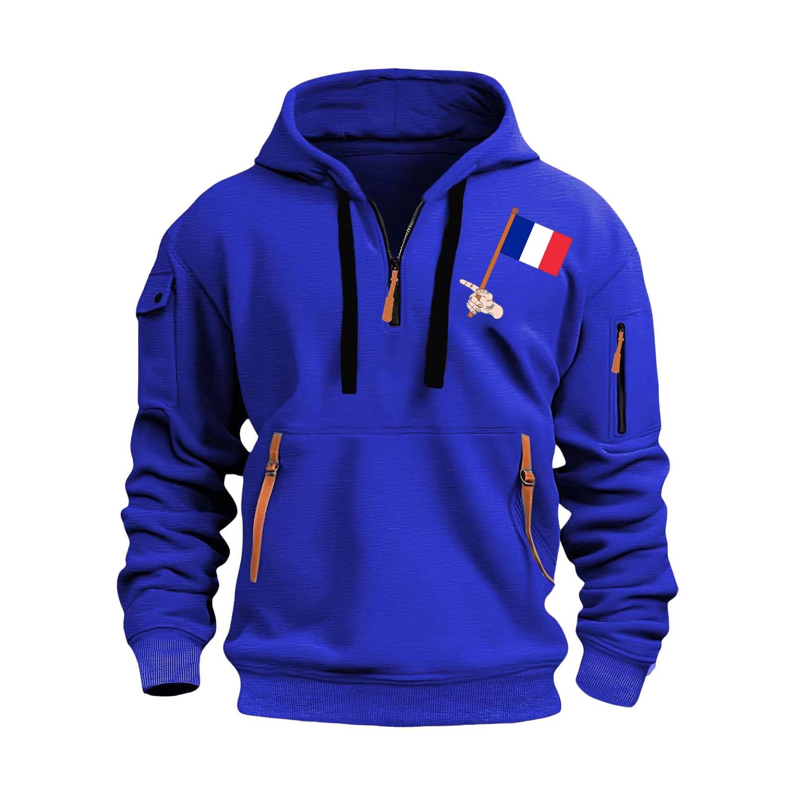 Sweat à capuche noir pour homme, avec demi - fermeture éclair, grandes tailles, pull, chaud, décontracté, confortable, pour le travail en plein air, pour la vie quotidienne, haut, couleur unie - fitnessterapy