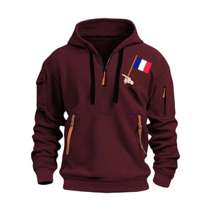 Sweat à capuche noir pour homme, avec demi - fermeture éclair, grandes tailles, pull, chaud, décontracté, confortable, pour le travail en plein air, pour la vie quotidienne, haut, couleur unie - fitnessterapy