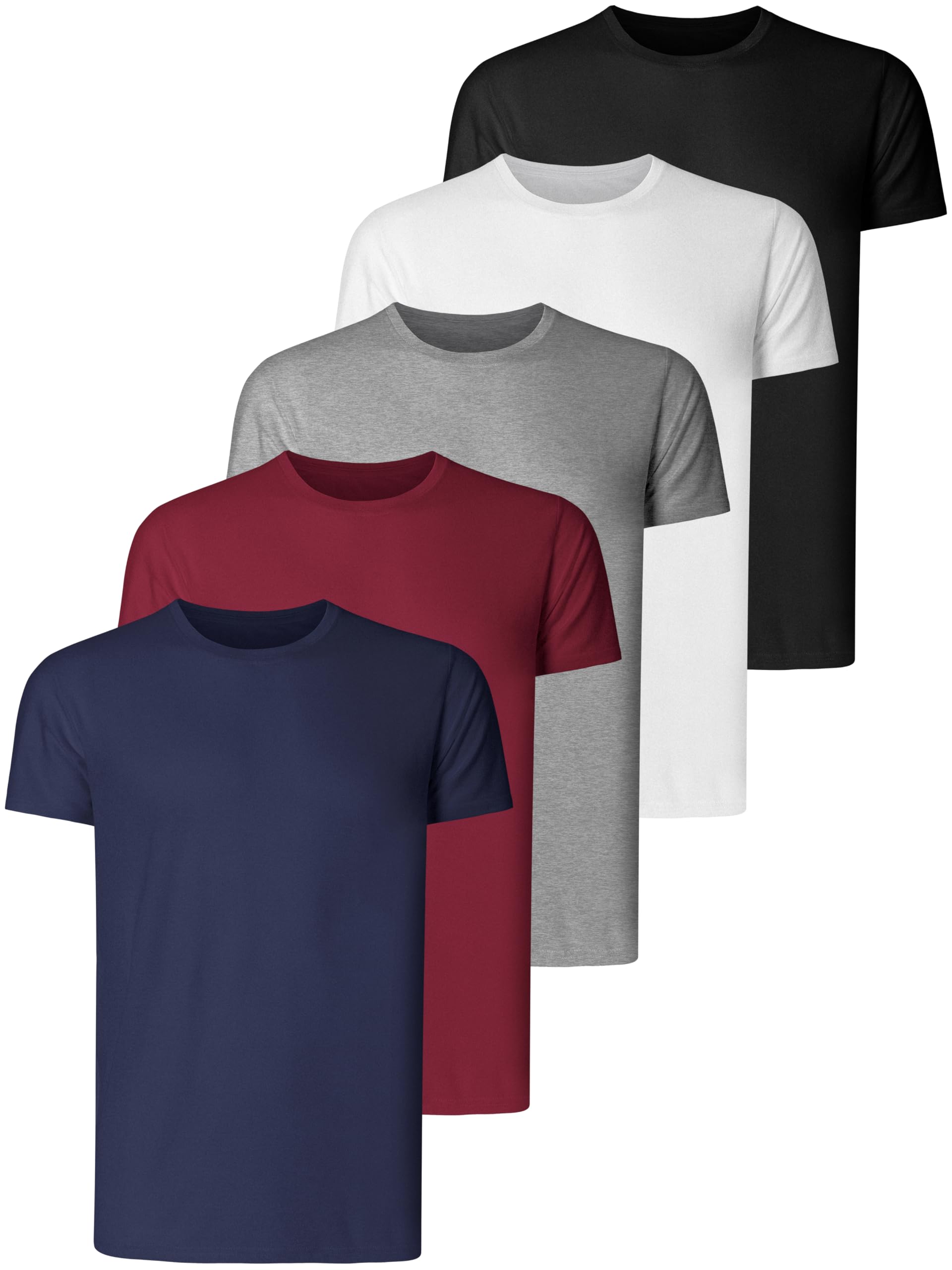 Teesmen Homme Sport T-Shirt 5pack Gym Manches Courtes Courir Simple Mulit Crew Neck Workout T-Shirt - fitnessterapy