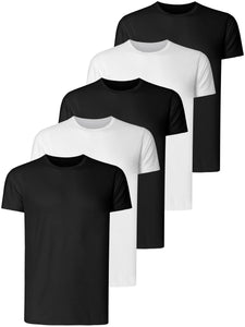 Teesmen Homme Sport T-Shirt 5pack Gym Manches Courtes Courir Simple Mulit Crew Neck Workout T-Shirt - fitnessterapy