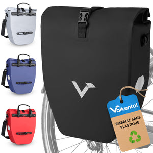 Valkental - Grande Sacoche de Porte - Bagages Etanche - 28L de Volume - Sacoche de Vélo pour Porte - Bagages avec Réflecteurs - fitnessterapy