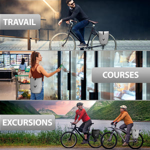 Valkental - Grande Sacoche de Porte - Bagages Etanche - 28L de Volume - Sacoche de Vélo pour Porte - Bagages avec Réflecteurs - fitnessterapy