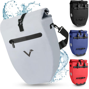 Valkental - Grande Sacoche de Porte - Bagages Etanche - 28L de Volume - Sacoche de Vélo pour Porte - Bagages avec Réflecteurs - fitnessterapy