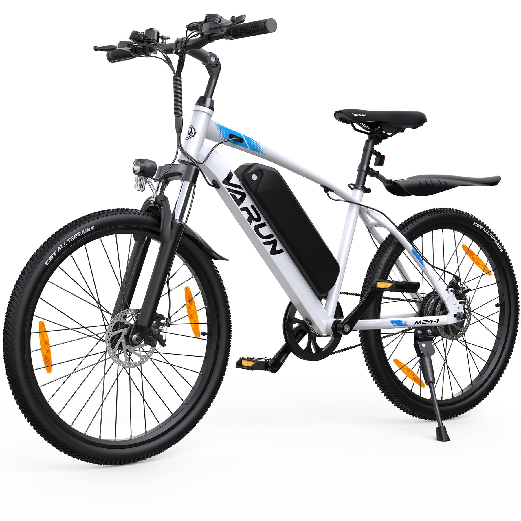 VARUN Velo Electrique, 24"/26"/27.5" VTT Électrique avec 48V/36V Batterie, Jusqu'à 55 - 100KM, 250W Moteur, Vélo Électrique Homme Femme avec 21/1 Vitesses, Écran LCD, Ville E - Bike avec Pédalage Assisté - fitnessterapy
