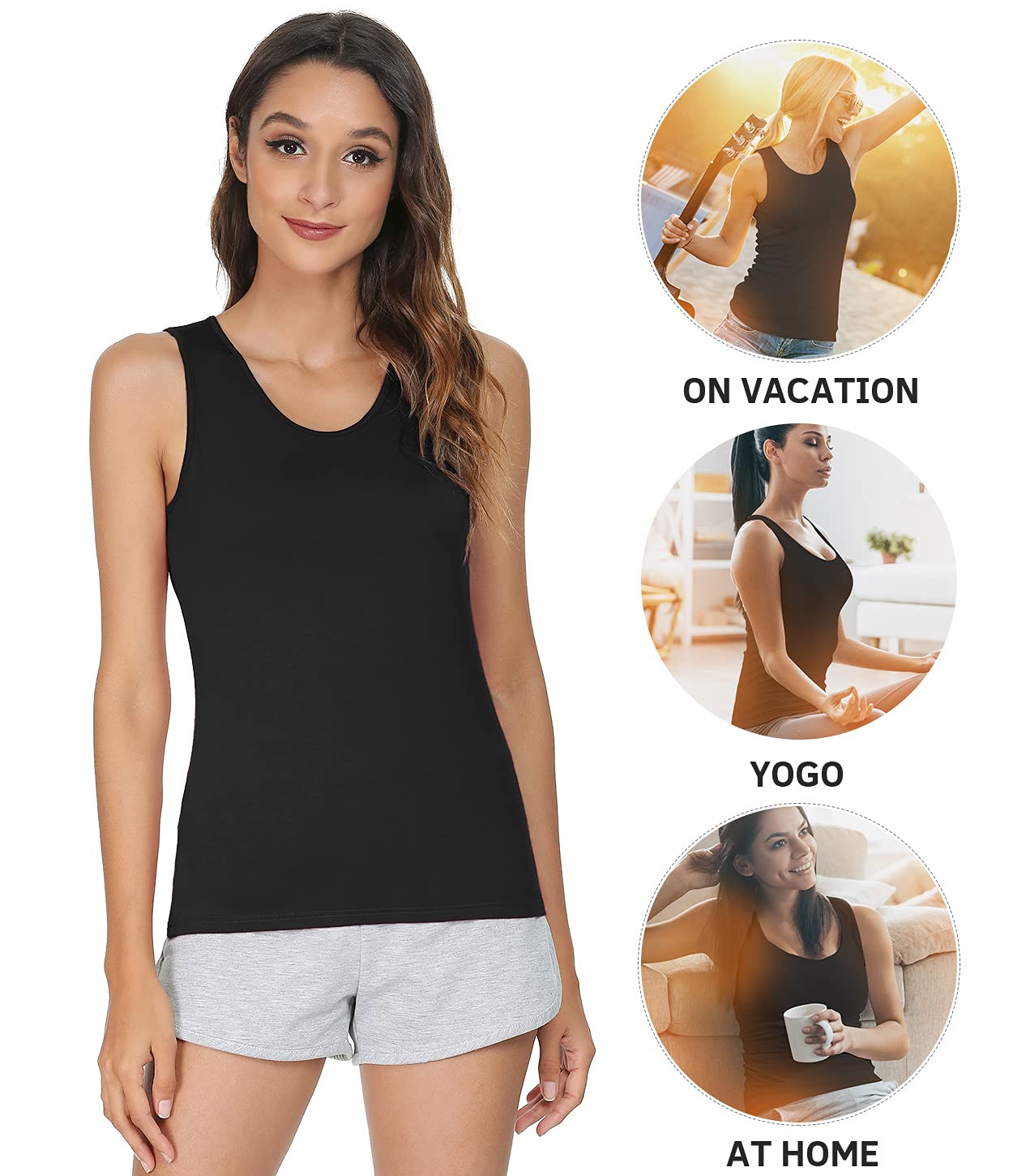 vislivin Débardeur Femmes Décontractés Extensibles Tank Top - fitnessterapy