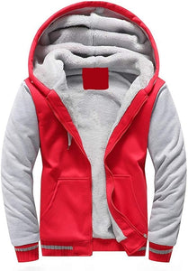 VSUSN Homme Veste à Capuche avec Zippée Manches Longues Épaisse Manteau à Capuche Hiver Chaud Polaires Doublé Sweats à Capuche - fitnessterapy