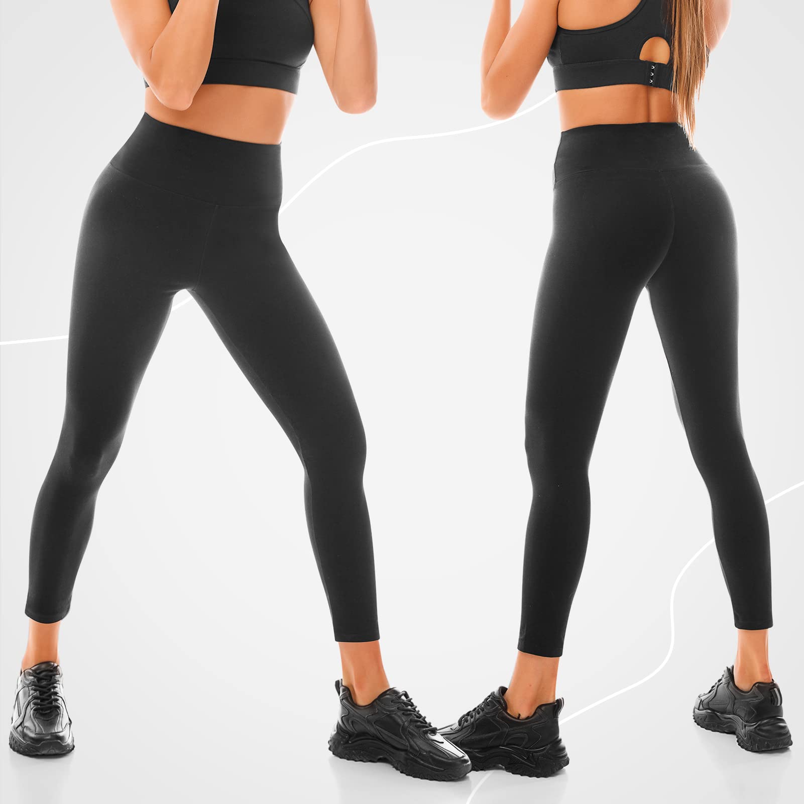 Walifrey Legging de Sport pour Femme, Taille Haute, Noir, pour entraînement, Gym, Sport - fitnessterapy