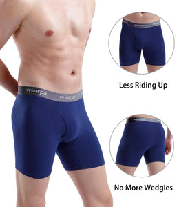 wirarpa Boxer Homme Coton Caleçon Hommes Élastique Confortable Braguette Ouverte sans Etiquette Lot de 4 - fitnessterapy