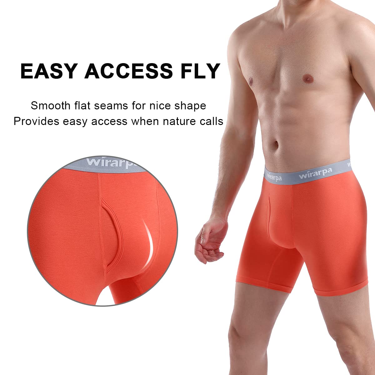 wirarpa Boxer Homme Coton Caleçon Hommes Élastique Confortable Braguette Ouverte sans Etiquette Lot de 4 - fitnessterapy