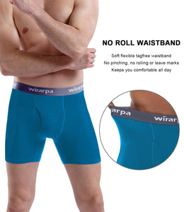 wirarpa Boxer Homme Coton Caleçon Hommes Élastique Confortable Braguette Ouverte sans Etiquette Lot de 4 - fitnessterapy