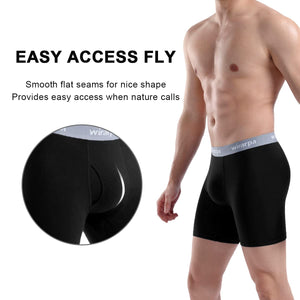 wirarpa Boxer Homme Coton Caleçon Hommes Élastique Confortable Braguette Ouverte sans Etiquette Lot de 4 - fitnessterapy