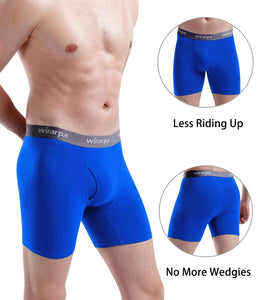 wirarpa Boxer Homme Coton Caleçon Hommes Élastique Confortable Braguette Ouverte sans Etiquette Lot de 4 - fitnessterapy