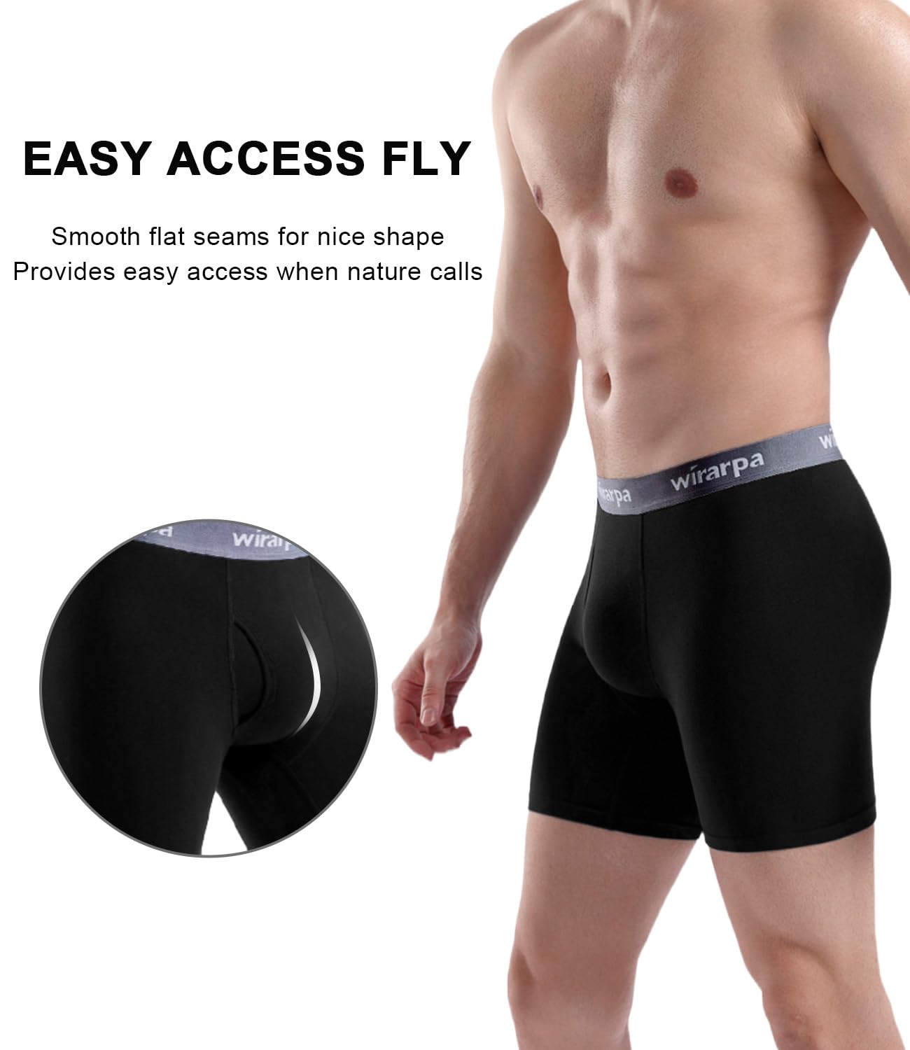 wirarpa Boxer Homme Coton Caleçon Hommes Élastique Confortable Braguette Ouverte sans Etiquette Lot de 4 - fitnessterapy