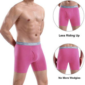 wirarpa Boxer Homme Coton Caleçon Hommes Élastique Confortable Braguette Ouverte sans Etiquette Lot de 4 - fitnessterapy