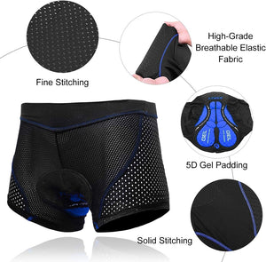 X - TIGER Montagne Cyclisme Shorts Velo avec Sweat Absorbent Volatility Fast Drying Padded 5D Gel pour Homme Femme - fitnessterapy