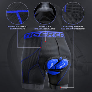 X - TIGER Montagne Cyclisme Shorts Velo avec Sweat Absorbent Volatility Fast Drying Padded 5D Gel pour Homme Femme - fitnessterapy