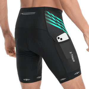 X - TIGER Short Cycliste Homme avec 3 Poches Short VTT Cyclisme Shorts Velo avec Sweat Absorbent Volatility Fast Drying Padded 5D Gel - fitnessterapy